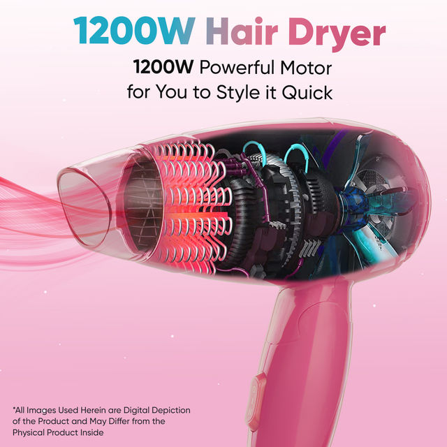 VEGA Vhdh-33 1200 W Corded Hair Dryer - Foldable Design | Hanging Loop