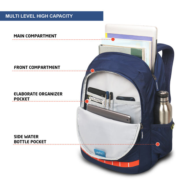 Skybags Unisex Logo Polyester 32 L Laptop Backpack | Blue