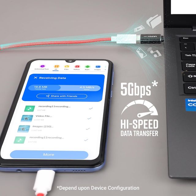 Zebronics ATC1 USB Type A to Type C Converter, USB 3.0, High-Speed Data Transfer, Plug and Play