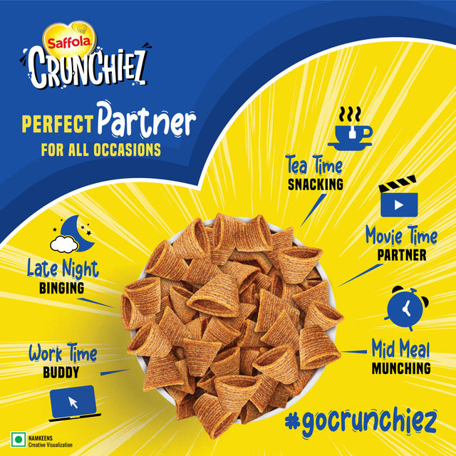 Saffola Crunchiez (Munchiez) Ragi Chips Masala Twist, Tasty and Healthy Snacks Chips