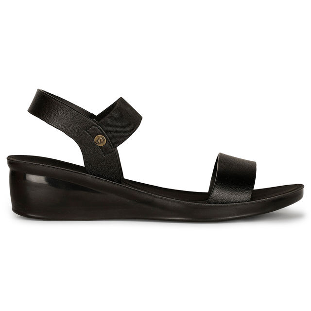 Bata Wedge Black Sandal For Women - 5