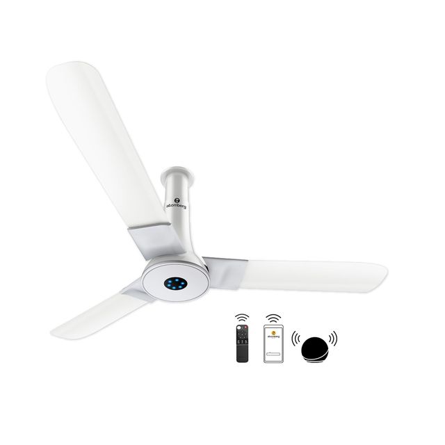 Atomberg Studio Smart+ BLDC Ceiling Fan,1200mm,IoT & Remote,BEE 5 Star,LED Indicators, Marble White