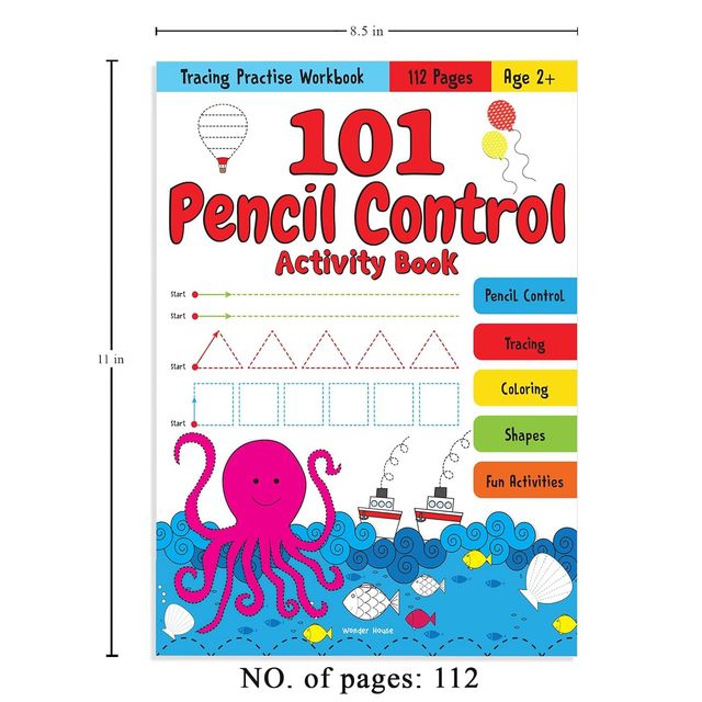 101 Pencil Control Activity Book For Kids: Tracing Practise Book Age 2+