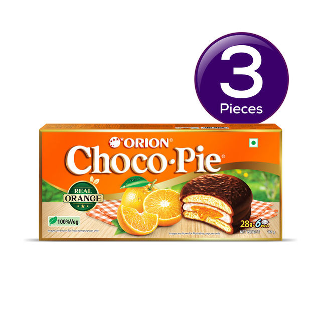 Orion Orange Choco Pie - Centre-Filled Biscuit 168 g Combo