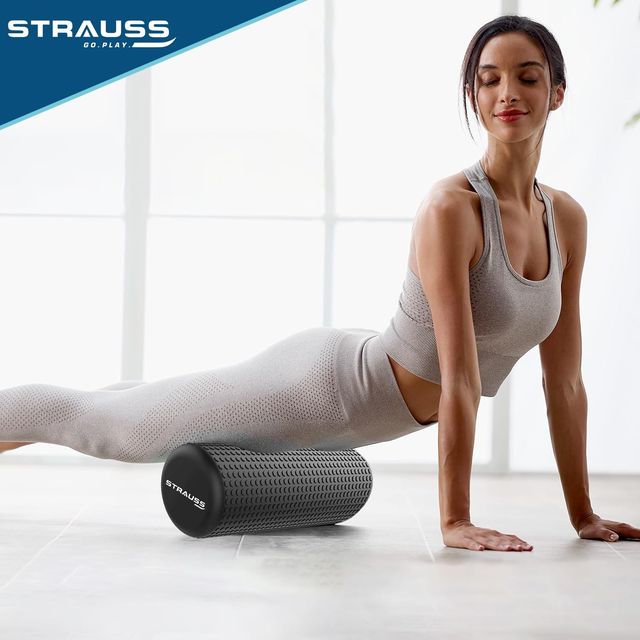 Strauss Yoga Foam Roller, 45 cm, (Black)