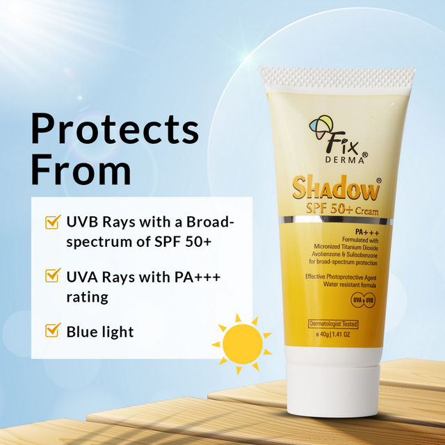 Fixderma Shadow Sunscreen SPF 50+ Cream Sunscreen For Dry Skin Broad Spectrum Sunscreen For