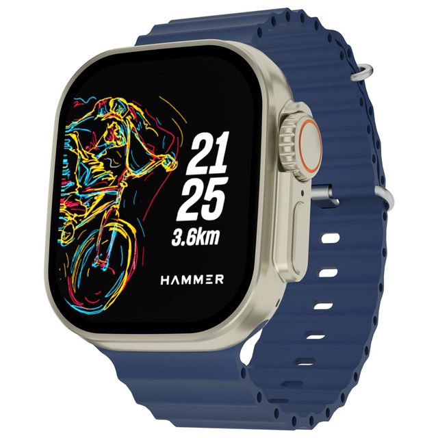 Hammer Active 2.0 Plus 2.1 Inch Display Smart Watch With Gesture Control| Bluetooth Calling (Blue)