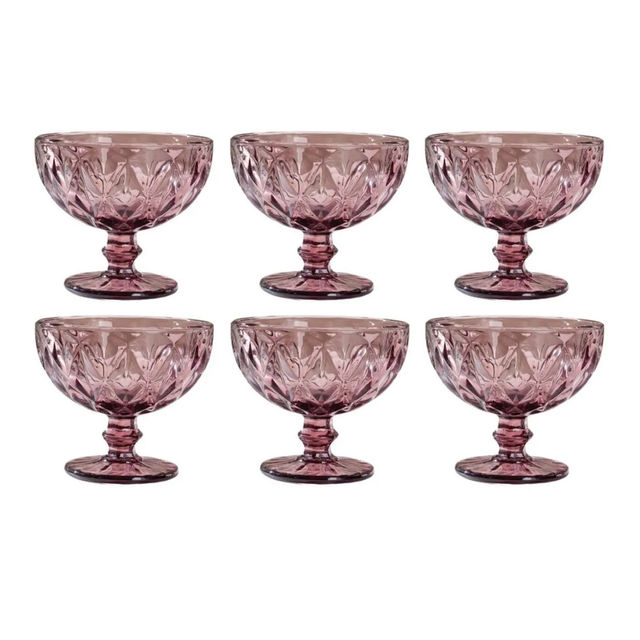 Nestasia Rose Dessert Serving Glass Mauve Set Of 6 300 ml