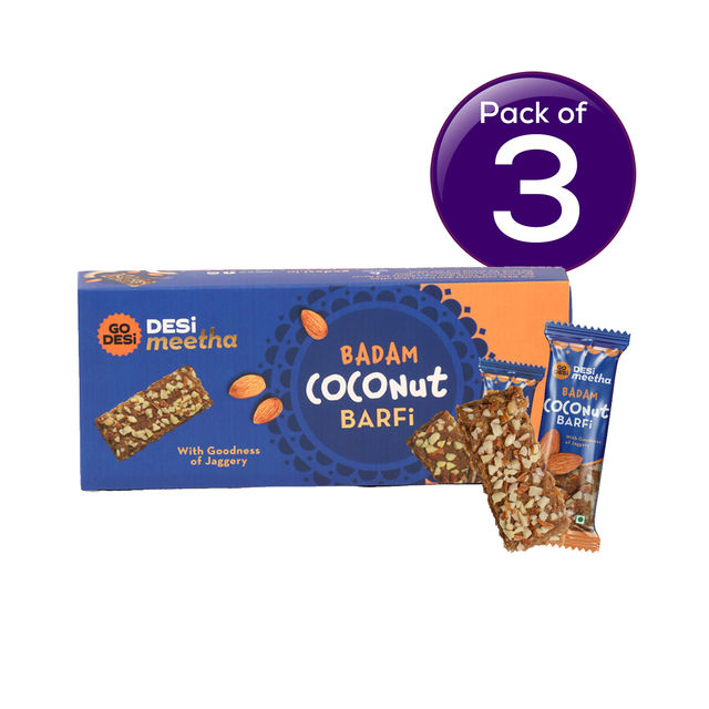 GO DESi Badam Coconut Barfi Mithai Box 96 g Combo