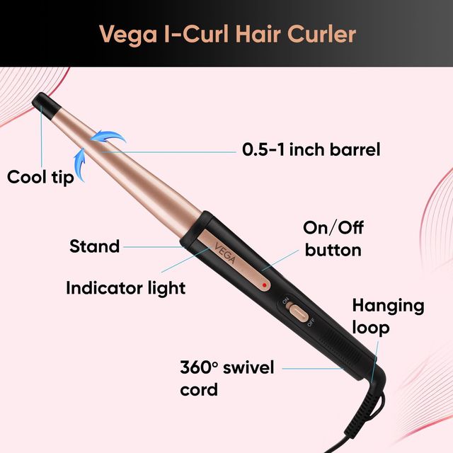VEGA VHCH-05 Hair Curler - Ceramic | Corded Electric | Quick Heatup Technology