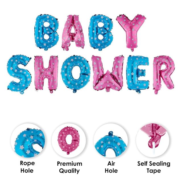 Just Party Baby Shower Theme Foil Balloon Banner Combo