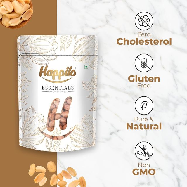 Happilo Essentials Raw Peanut, Plant-based Protein, Healthy Snacks, Guilt-Free
