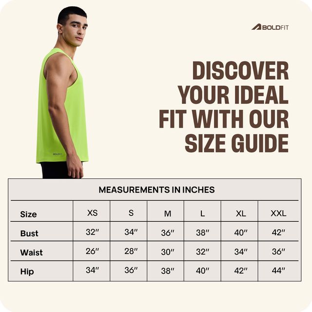 Boldfit Men's Vest Breathable Sando Gym Running Baniyan | Green - L