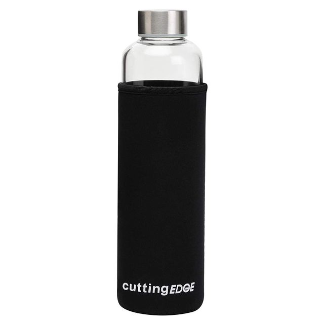 Cutting Edge 500 ml Borosilicate Glass Bottle with Sleeve for Home-Office | Transparent
