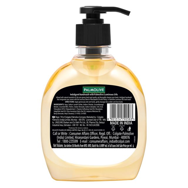 Palmolive Luminous Oils Invigorating Liquid Hand Wash Pump Enriched with Macadamia Oil & Peony ext