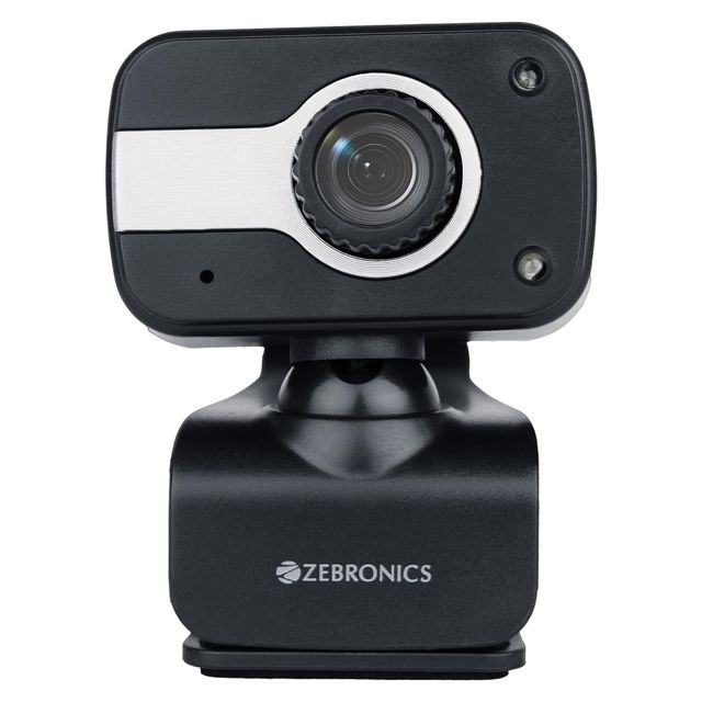 Zebronics Crystal Clear Web Camera, 3P Lens, Resolution 640x480, Built-In Microphone, Manual Switch For Led