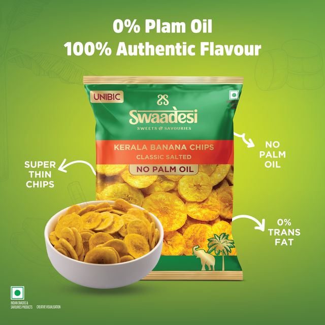 UNIBIC Swaadesi No Palm Oil Kerala Banana Chips-Classic Salted