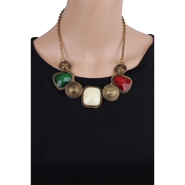 Shining Diva Fashion Necklace for Women | Multi-colour | Pi6605np