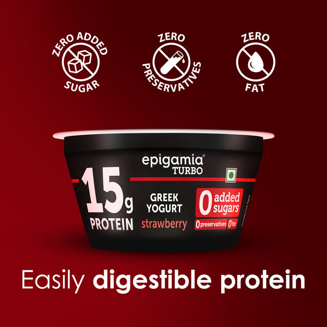 Epigamia Turbo 12 g Protein Yogurt | Strawberry 140 g Combo