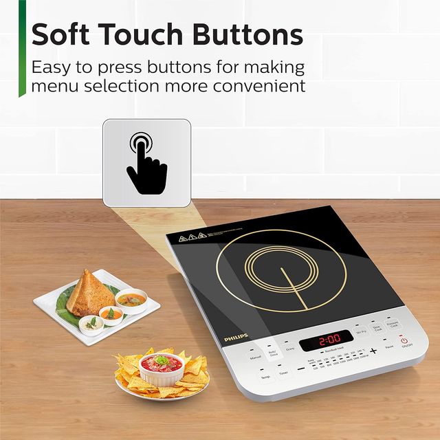 Philips Viva 2100 Watt Induction Cooktop - Soft Touch Button-HD4928