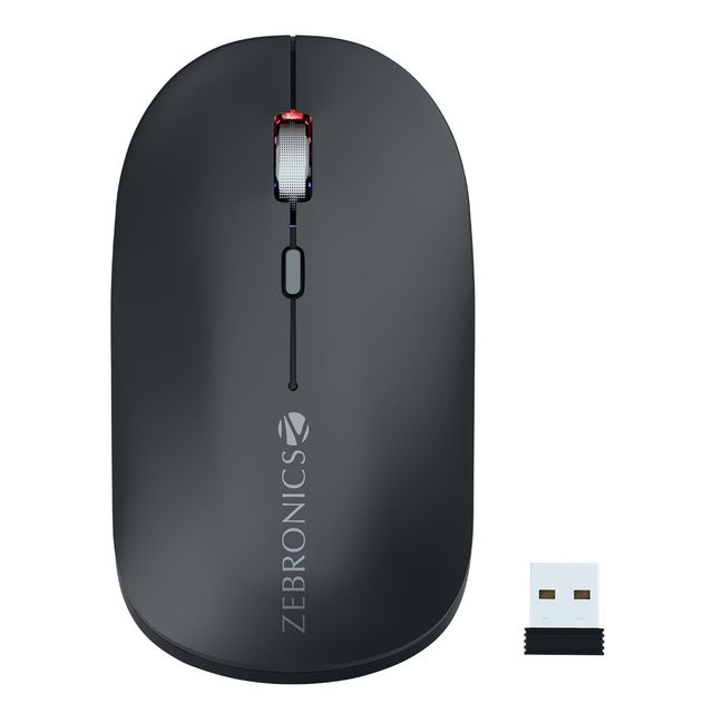 Zebronics Poise Rechargeable Wireless Mouse | Metallic Black