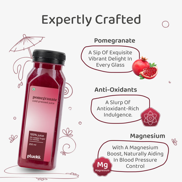 Pluckk 100% Fresh Pomegranate Juice 250 ml X 3 Combo
