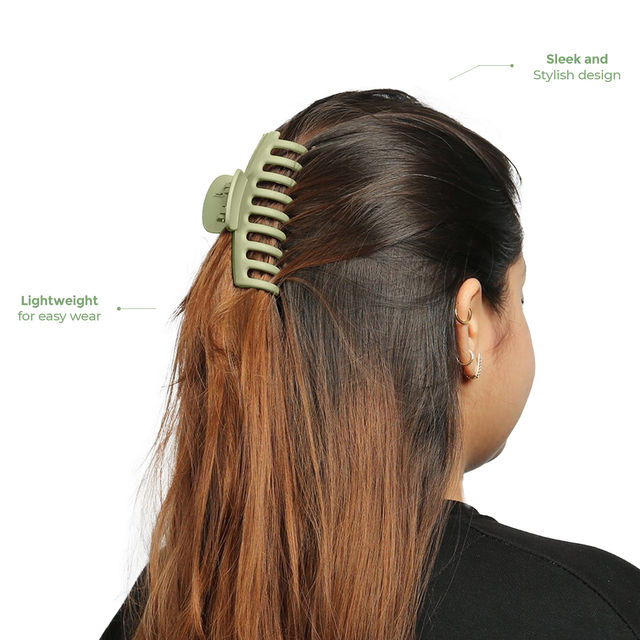 Prolume Cylindrical Claw Clips Hair Accessories For Women/Girl (Light Beige,Dark Beige)