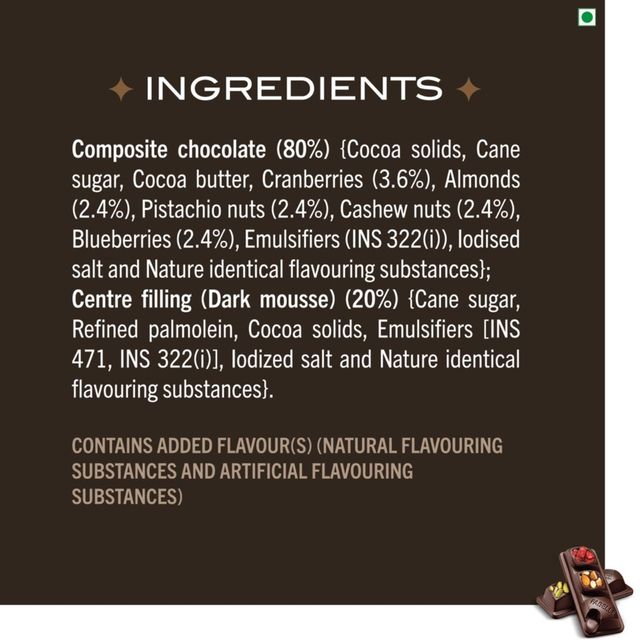 Fabelle Open Secret Dark Chocolate Bar With Exotic Nuts & Berries