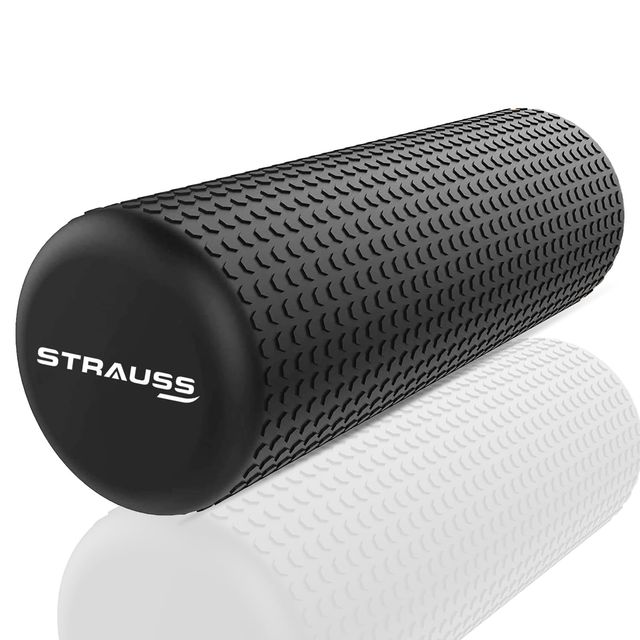 Strauss Yoga Foam Roller, 45 cm, (Black)
