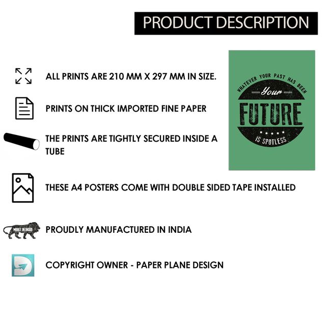 Paper Plane Design Motivational Wall Posters | Set of 12 | (29 cm x 21 cm) D34