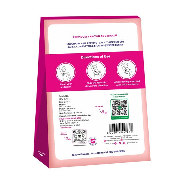 Mildcares Underarm Hair Removal Razor For Women | Pack Of 5