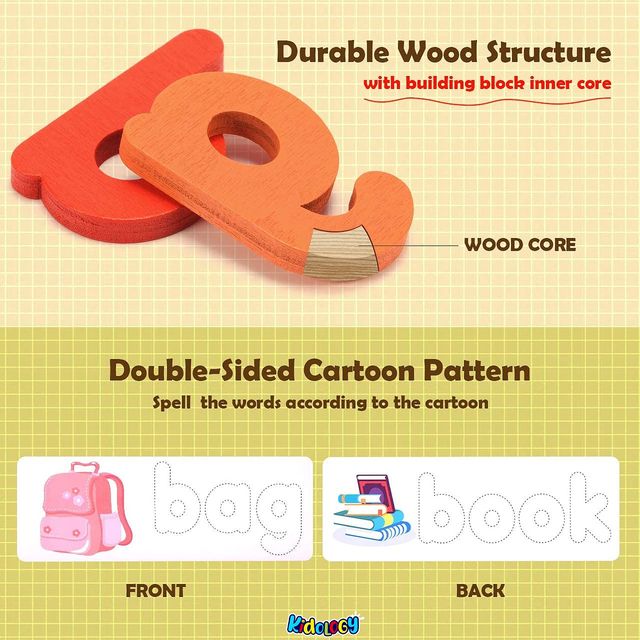 Kidology See and Spell Learning Toys, Matching Letter Spelling Game Sight Words Games
