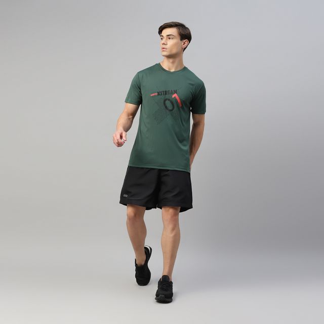 Dida Men's Dry Fit Sports T-Shirt | Comfortable and Stretchable | Trekking Green - XL