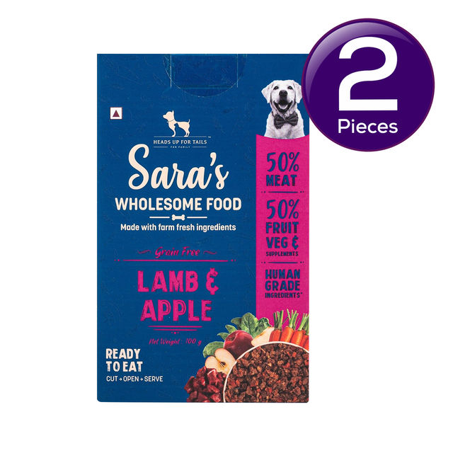 HUFT Sara's Wholesome Grain-Free Lamb & Apple Dog Food Packet 100 g Combo