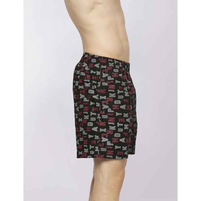 Frenchie Men s Printed Cotton Boxer Shorts | Alphabetic Black | M