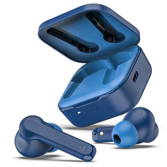 boAt Airdopes 458 Tws Earbuds W/ Spatial Bionic Sound by Thx, in Ear Enx Tech(Sport Blue)