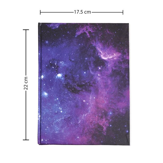 Papboo Hardboundnotebook Diary, (22 X 17.5 Cm, 80 Gsm, 140 Single Ruled Pages - Galaxy