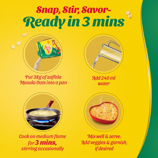Saffola Masala Oats | Veggie Twist | Anytime Snack | Ready in 3 mins | Millets Goodness |1kg