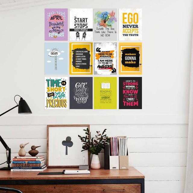 Paper Plane Design Motivational Wall Posters | Set of 12 | (29 cm x 21 cm) D15