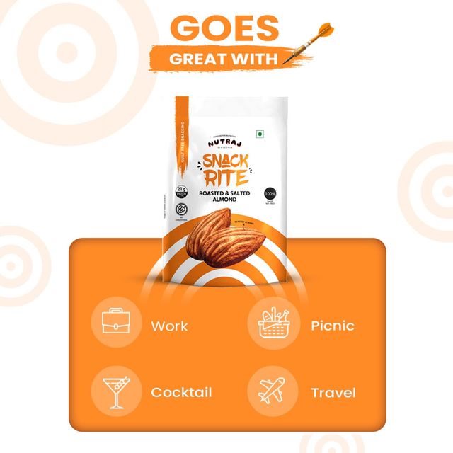 Nutraj Snackrite Roasted & Salted Almond/Badam