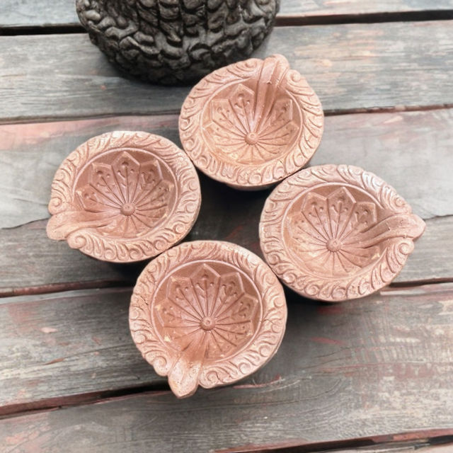 Pichai Designer Clay Diya Plain