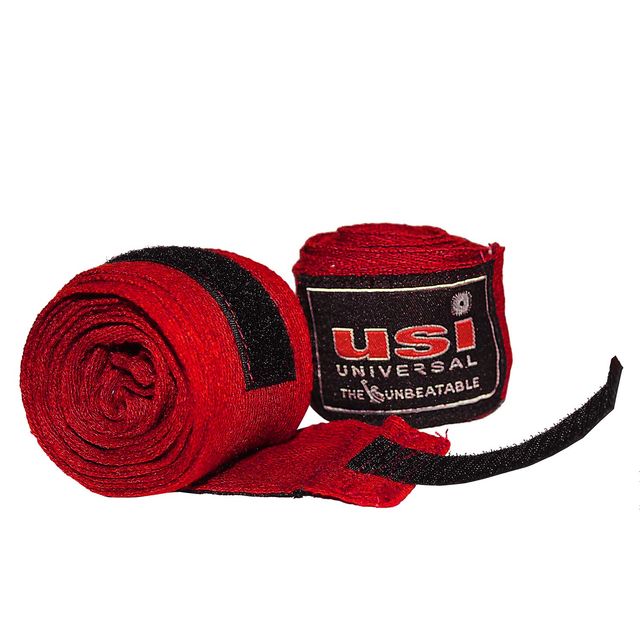 USI Universal Boxing Hand Wrap, 628C Stretchable Hand Wraps ( Pair Set, Red)