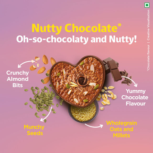 Saffola Oats with Nutty Chocolate, Healthy & Tasty, Anytime Snack