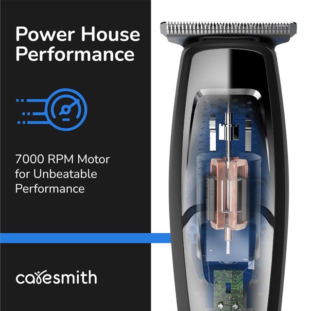 Caresmith Crew T-Blade Beard Trimmer: Precision Steel Blade Trimmer with LED Display