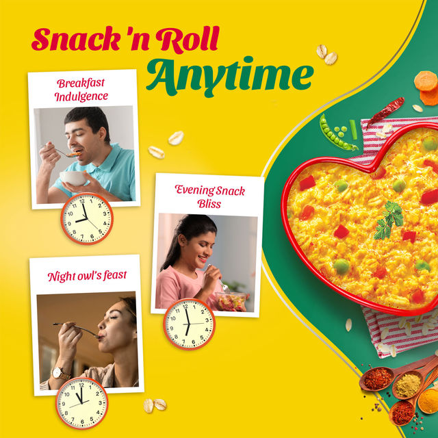 Saffola Masala Oats | Veggie Twist | Anytime Snack | Ready in 3 mins | Millets Goodness |1kg