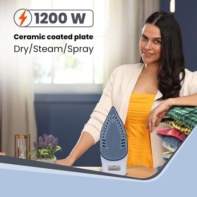 Agaro Regal Steam Iron, 1200W, Fast Heating,Swivel Cord, Spray Steam/Dry Function, 200 Ml Tank