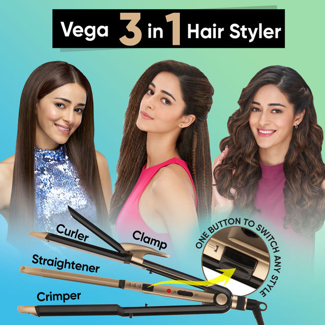 VEGA Vhscc 01 Hair Straightener - 3 in 1 Hair Styler