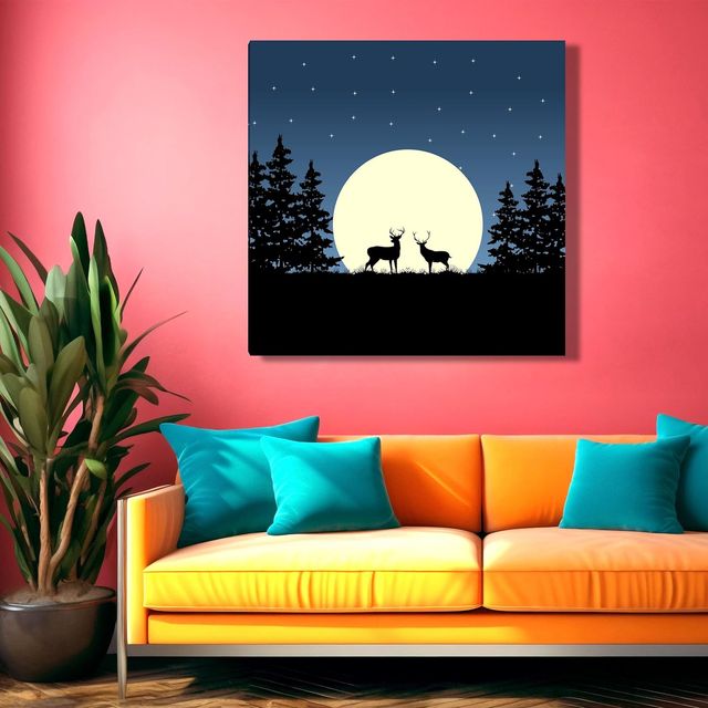 Indianara Modern Canvas Painting for wall decoration | 20 x 20 inch - 10409