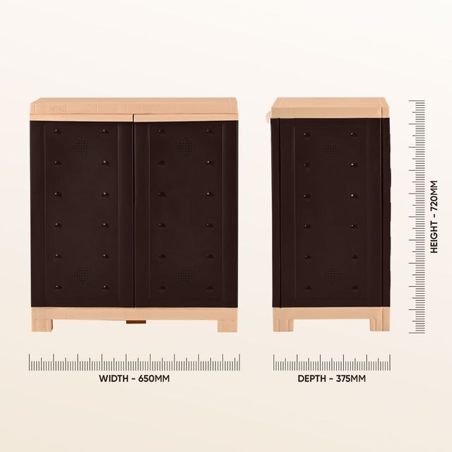 Avro Furniture Star Plastic Multipurpose Almirah Shoe Rack Brown & Beige