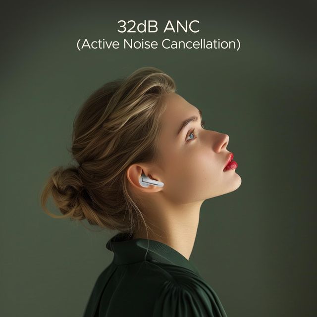 boAt Airdopes 141 Anc Tws Earbuds W/ 32db Anc, 42h Playback, 50ms Low Latency Beast(White)